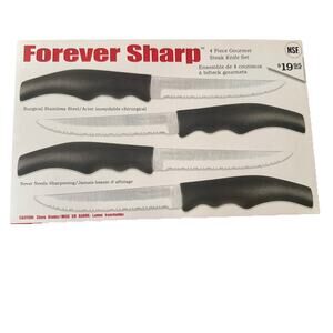 Forever Sharp 4 Piece Gourmet Steak Knife Set NEW